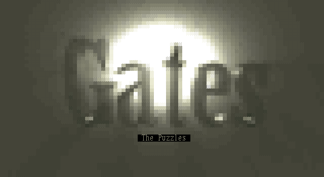 Title screen of 'Gates: The Puzzles'. Title screen of 'Gates: The Puzzles'.